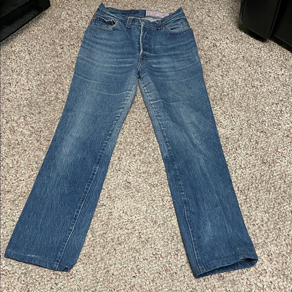 Vintage 70s/80s Levi’s 501 ultra high rise Classic Straight-Leg blue jeans